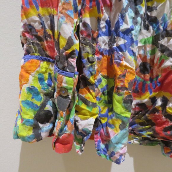 ANTHROPOLOGIE SPOGART Rainbow Eye Pajama Top Abstract Multicolor Lounge - Size M - Picture 9 of 11